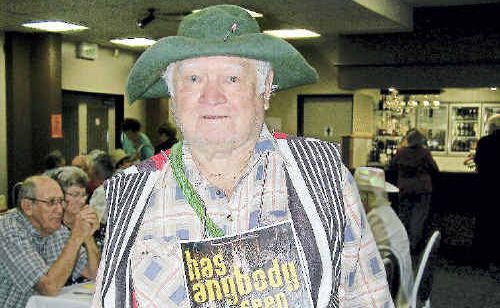 Les Dwyer in country get-up at the Gympie National Seniors’ dinner meeting which had a country and western theme. Les Dwyer in country get-up at the Gympie National Seniors’ dinner meeting which had a country and western theme.